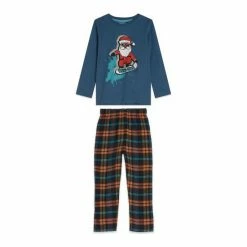 M&Co Blue Snow Cool Santa Pyjama Set -M&Co shop unnamed file 1802
