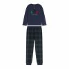 M&Co Blue Christmas Tree Pyjama Set
