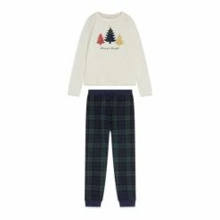 M&Co Cream Christmas Tree Pyjama Set -M&Co shop unnamed file 1828