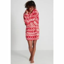 M&Co Red Family Fairisle Pattern Hoodie
