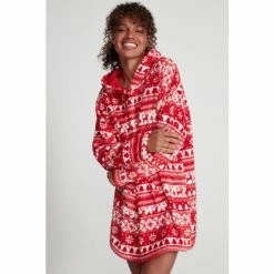 M&Co Red Family Fairisle Pattern Hoodie -M&Co shop unnamed file 1844