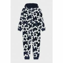 M&Co Blue Football Fleece Onesie