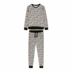 M&Co Mens Grey Penguin Fleece Pyjamas -M&Co shop unnamed file 1857