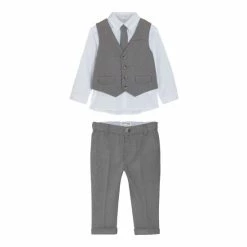 M&Co Grey Shirt And Trousers Outfit Set
