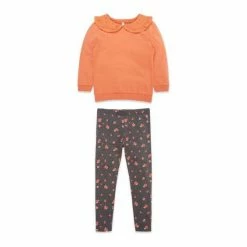 M&Co Orange Collared Top And Ditsy Leggings Set -M&Co shop unnamed file 1869