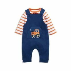 M&Co Blue Tractor Dungarees And Bodysuit Set -M&Co shop unnamed file 1876