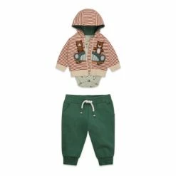 M&Co Green Bear Sweater Set 3 Piece
