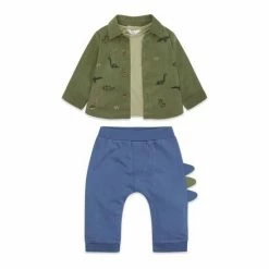 M&Co Green Dinosaur Cord Shirt And Jogger Set -M&Co shop unnamed file 1900
