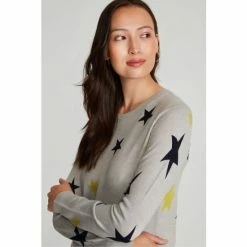 M&Co Grey Knitted Star Print Jumper -M&Co shop unnamed file 192
