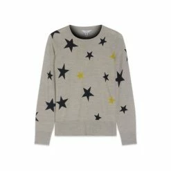 M&Co Grey Knitted Star Print Jumper -M&Co shop unnamed file 193