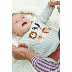 M&Co Orange Striped Animal Print Outfit Set