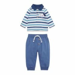 M&Co Blue Stripe Rugby Top And Joggers Set -M&Co shop unnamed file 1938