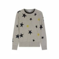 M&Co Grey Knitted Star Print Jumper -M&Co shop unnamed file 194