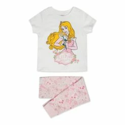 M&Co Girls Pink Sleeping Beauty Pyjama Set