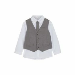 M&Co Grey Waistcoat Shirt And Tie Set
