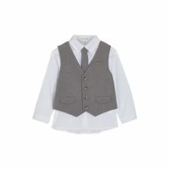 M&Co Grey Waistcoat Shirt And Tie Set -M&Co shop unnamed file 1979