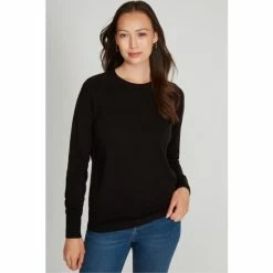M&Co shop 32 M&Co Knitted Raglan Crew Neck Black Jumper