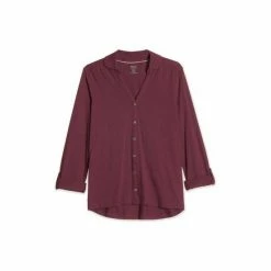 M&Co Red 3/4 Sleeve Plain Shirt -M&Co shop unnamed file 2007