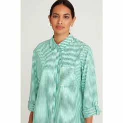 M&Co Green Poplin Stripe Shirt -M&Co shop unnamed file 2023