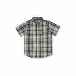 M&Co Large Cream Check Short Sleeve Shirt