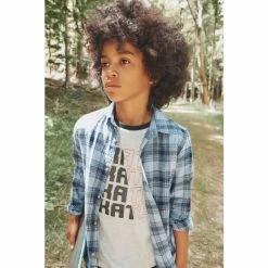 M&Co Blue Check Long Sleeve Shirt