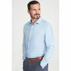 M&Co Blue Plain Stretch Shirt