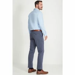 M&Co Blue Plain Stretch Shirt -M&Co shop unnamed file 2113