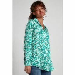 M&Co Green Printed Satin Shirt