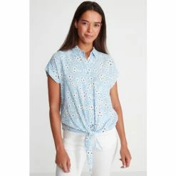 M&Co Petite Ditsy Tie Front Shirt -M&Co shop unnamed file 2132