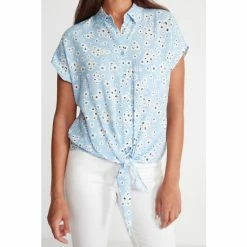 M&Co Petite Ditsy Tie Front Shirt -M&Co shop unnamed file 2133