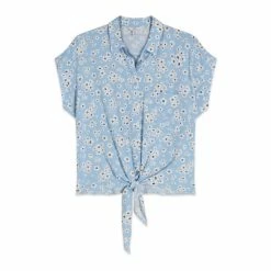 M&Co Petite Ditsy Tie Front Shirt -M&Co shop unnamed file 2134