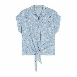 M&Co Petite Ditsy Tie Front Shirt -M&Co shop unnamed file 2135