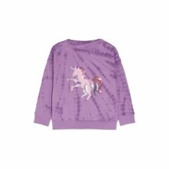 M&Co Purple Tye Dye Unicorn Sweat Top