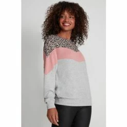 M&Co Grey Leopard Colourblock Sweatshirt