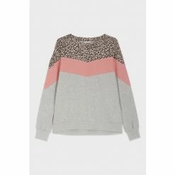 M&Co Grey Leopard Colourblock Sweatshirt -M&Co shop unnamed file 2174