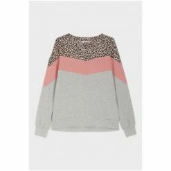 M&Co Grey Leopard Colourblock Sweatshirt -M&Co shop unnamed file 2175