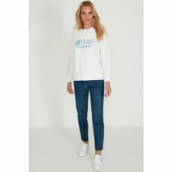 M&Co Miami Seam Cream Crew Sweat Top -M&Co shop unnamed file 2178