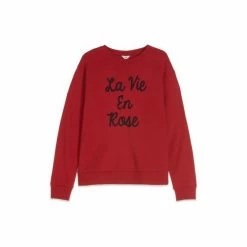M&Co Red La Vie Embroidered Crew Sweatshirt -M&Co shop unnamed file 2196