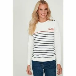 M&Co Cream New York Stripe Sweater