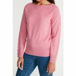 M&Co Petite Pink Plain Boat Neck Jumper -M&Co shop unnamed file 224