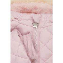 M&Co Pink Diamond Quilted Faux Fur Trim Coat -M&Co shop unnamed file 2256