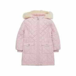 M&Co Pink Diamond Quilted Faux Fur Trim Coat -M&Co shop unnamed file 2257