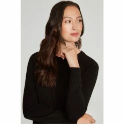 M&Co Knitted Raglan Crew Neck Black Jumper -M&Co shop unnamed file 23