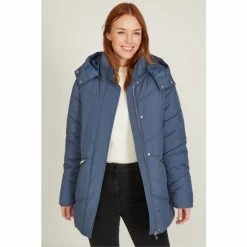 M&Co Blue Mid Length Padded Coat