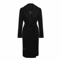 M&Co Black Faux Fur Trim Wrap Coat -M&Co shop unnamed file 2318