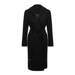 M&Co Black Faux Fur Trim Wrap Coat -M&Co shop unnamed file 2319