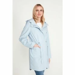 M&Co Blue Drawstring Waist Raincoat