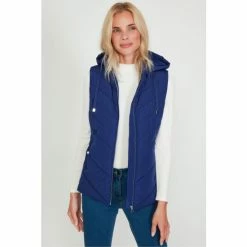 M&Co Blue Short Chevron Gilet