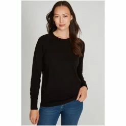 M&Co Knitted Raglan Crew Neck Black Jumper -M&Co shop unnamed file 24