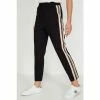M&Co Tapered Sidestripe Black Joggers